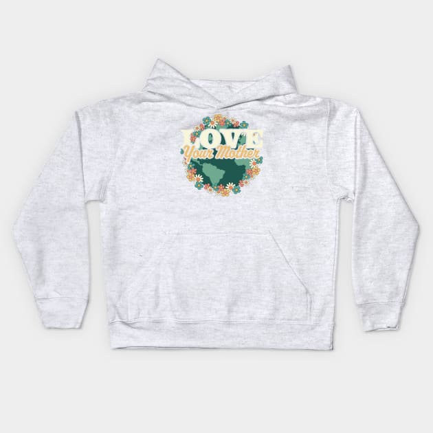 Love your Mother Earth Day Flower Retro Vintage - Earth Day Kids Hoodie by OrangeMonkeyArt